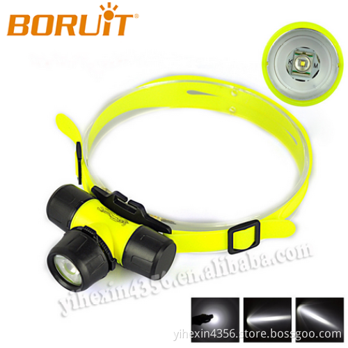 Factory Outlet Price Plastic Zoom 20 meters LED Diving Headlight Headlamp